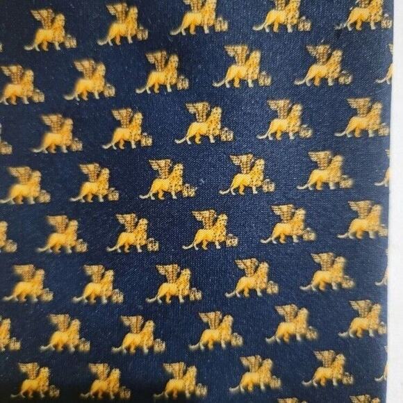 Italian Silk Necktie Pura Seta Blue Office Career Workwear - Picture 7 of 8